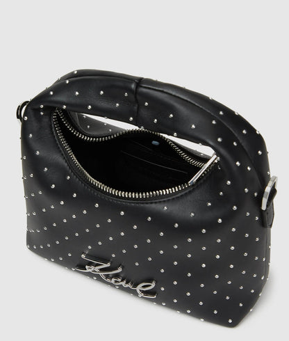 KarlLagerfeld Ksoiree Mini Bow Crossbody Bag Black Embellishment
