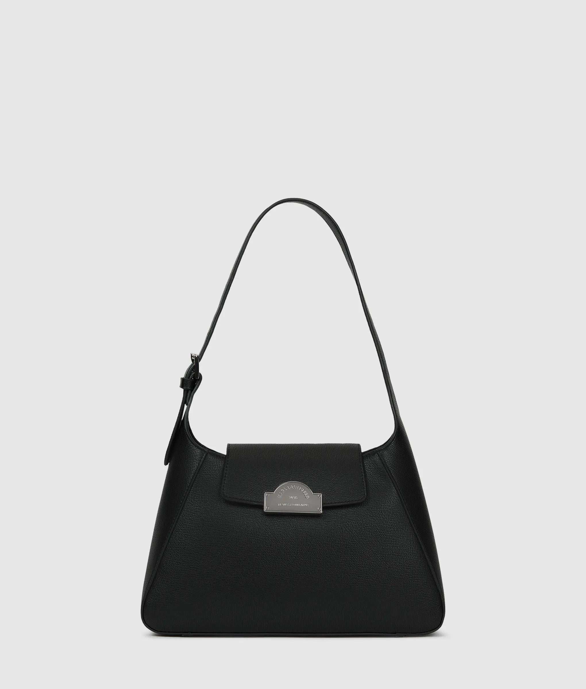 KarlLagerfeld Rue St-Guillaume Metal Shoulder Bag Black
