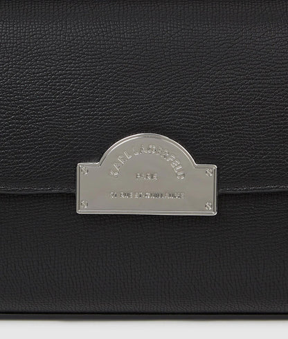 KarlLagerfeld Rue St-Guillaume Metal Crossbody Bag Black