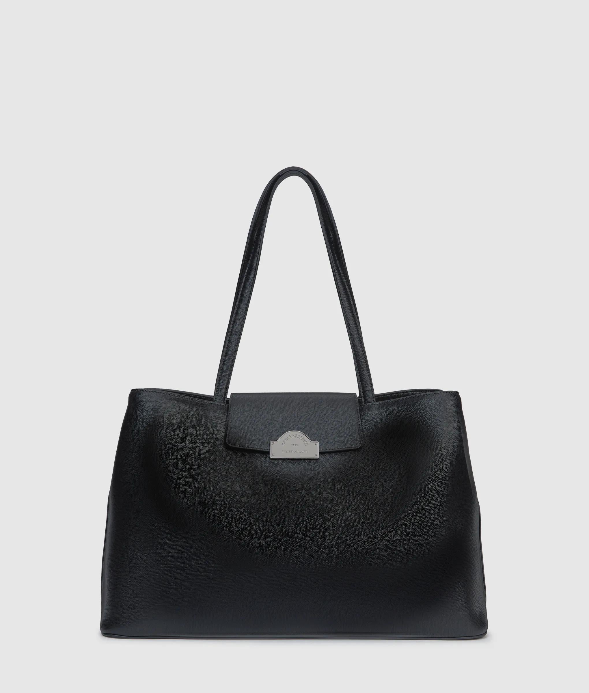 KarlLagerfeld Rue St-Guillaume Metal Tote Bag Black
