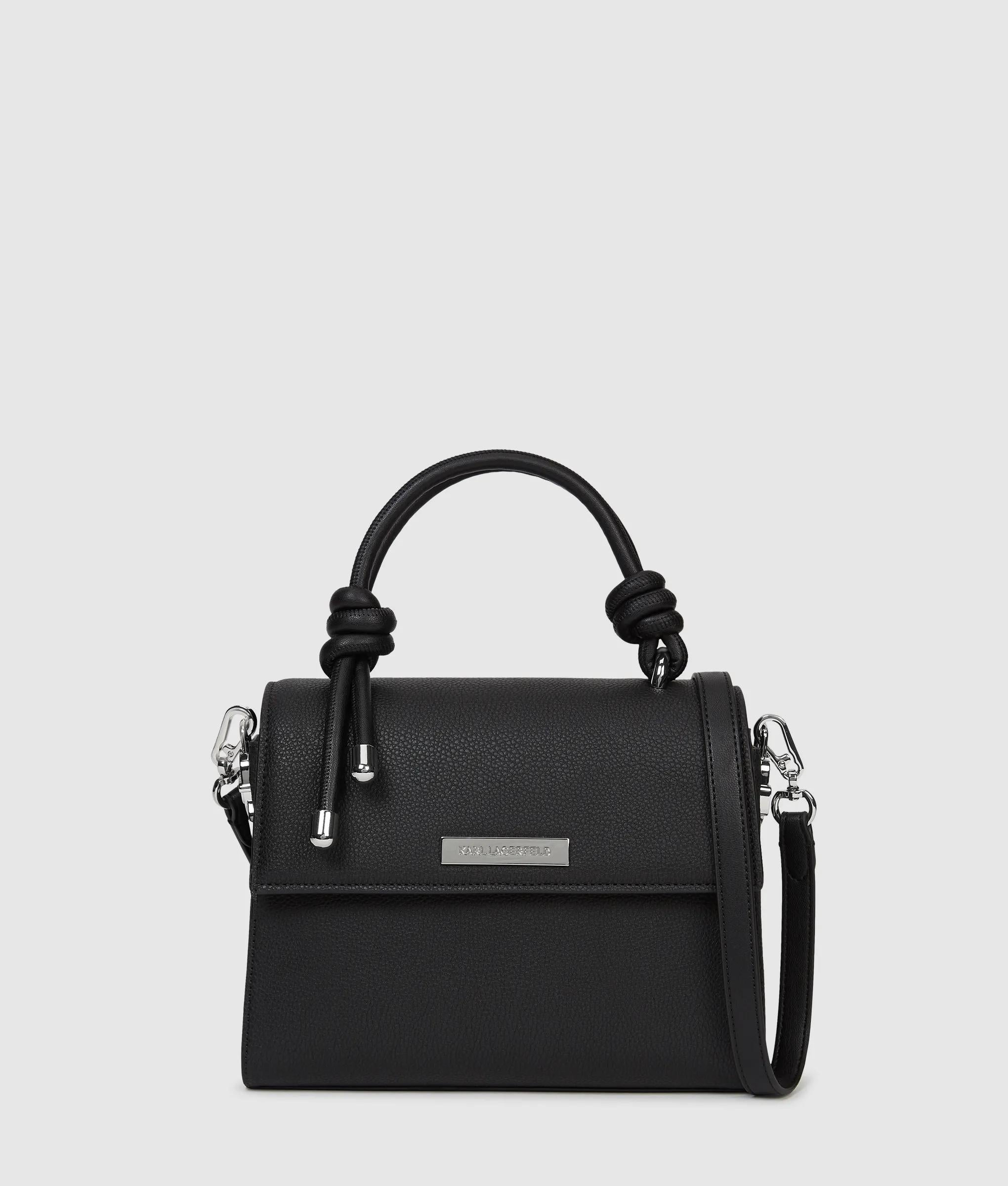 KarlLagerfeld Ikon Pebble Satchel Bag Black