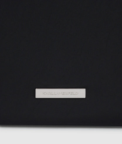 KarlLagerfeld Ikon Nylon Large Tag Tote Bag Black