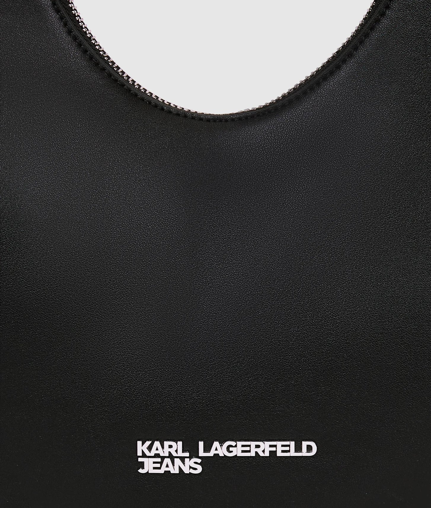 KarlLagerfeld Rounded Leather Hobo Bag Black