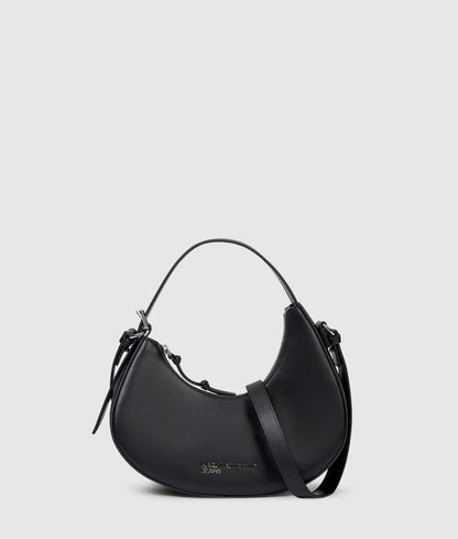 KarlLagerfeld Rounded Leather Top Handle Bag Black