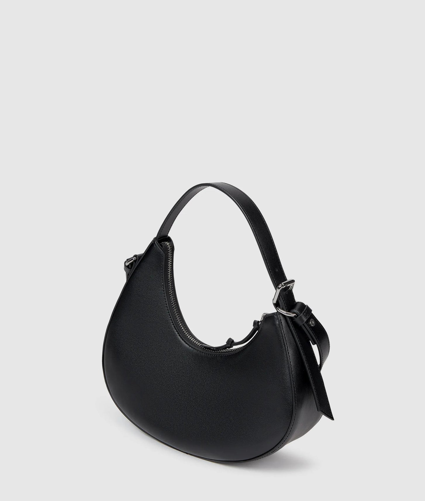 KarlLagerfeld Rounded Leather Top Handle Bag Black