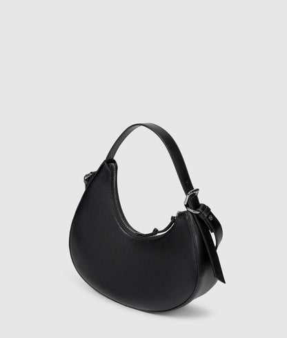 KarlLagerfeld Rounded Leather Top Handle Bag Black