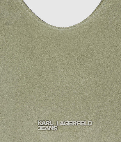 KarlLagerfeld Rounded Suede Hobo Bag Tea