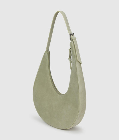 KarlLagerfeld Rounded Suede Hobo Bag Tea