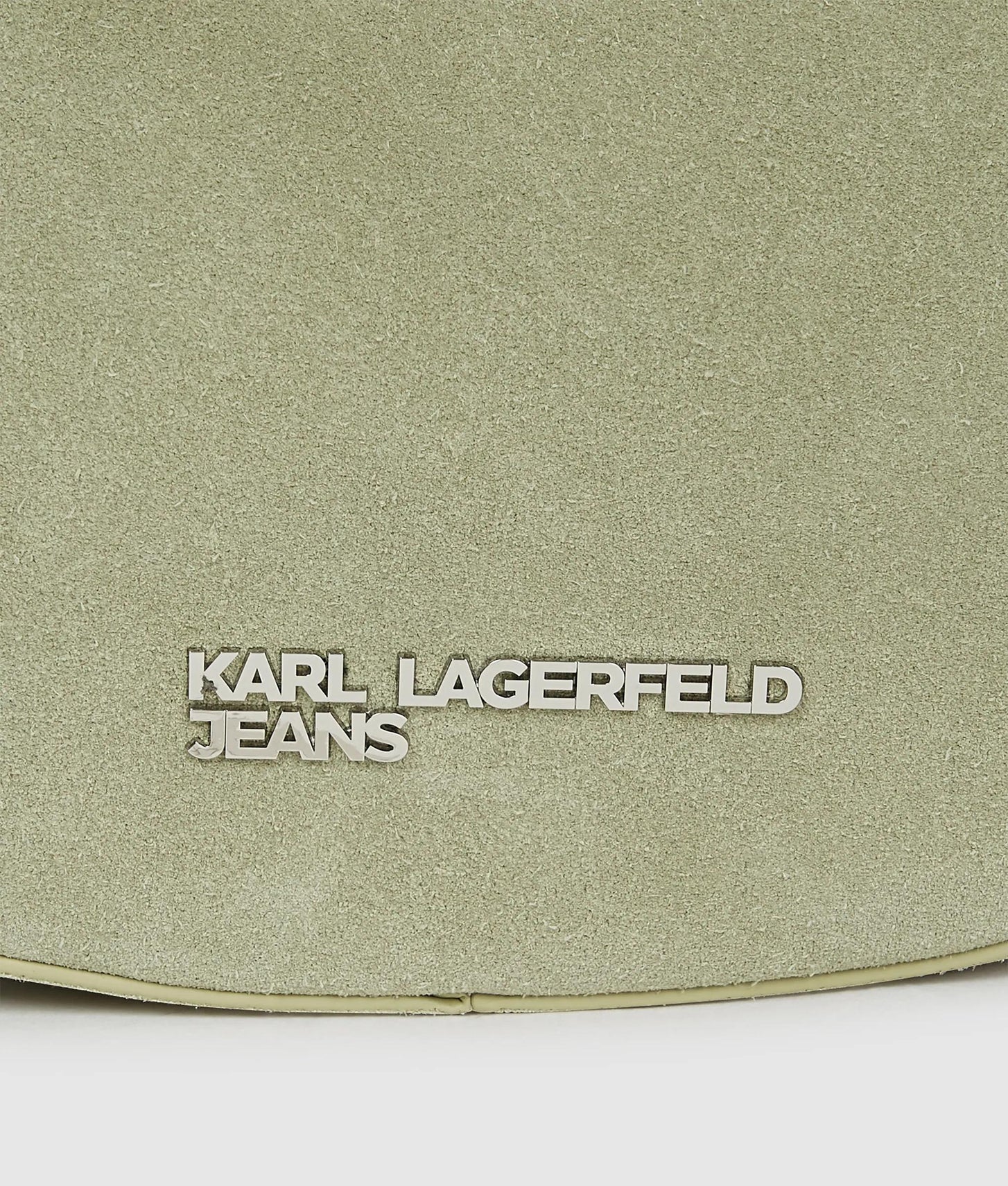 KarlLagerfeld Rounded Suede Top Handle Bag Tea