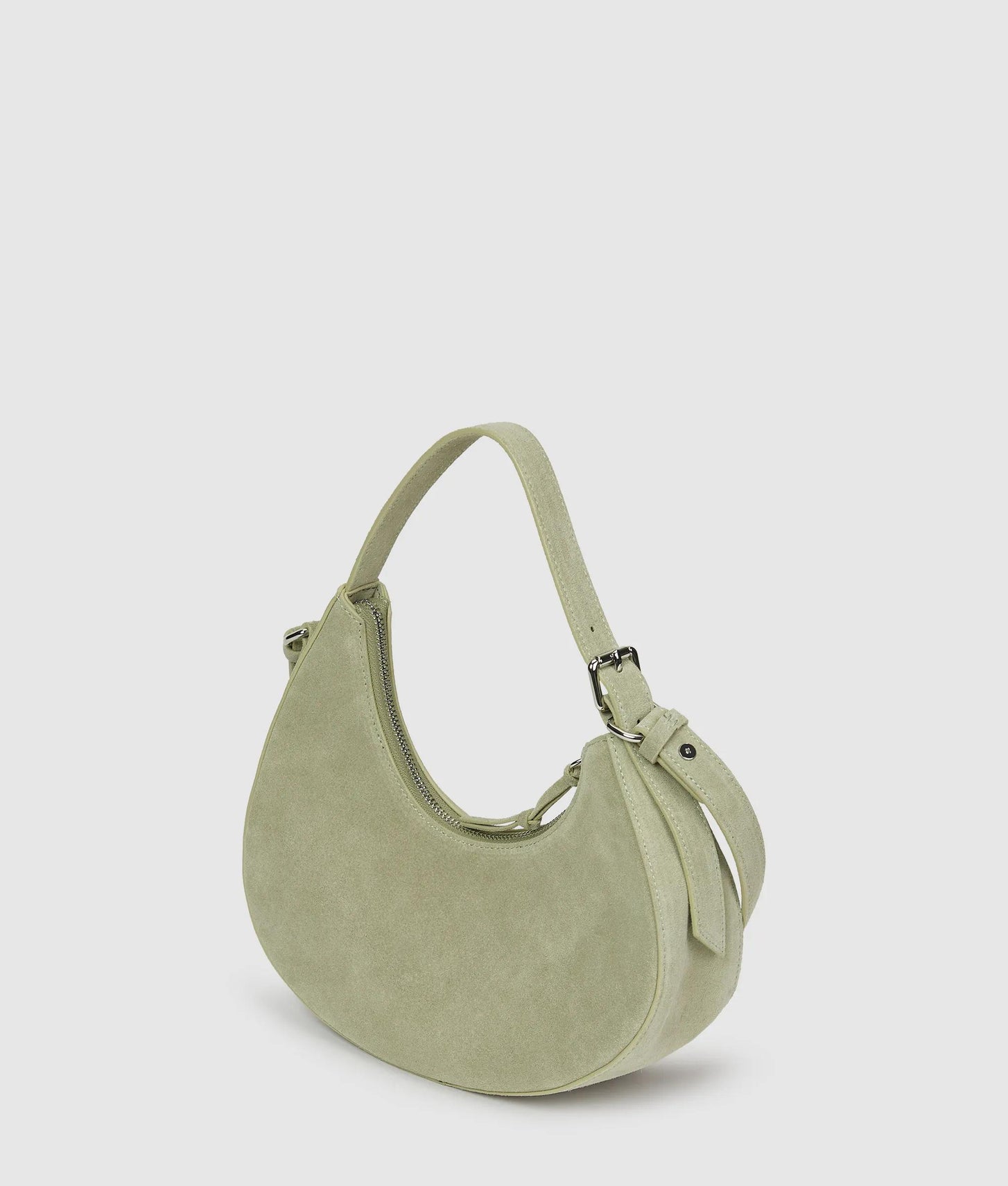 KarlLagerfeld Rounded Suede Top Handle Bag Tea