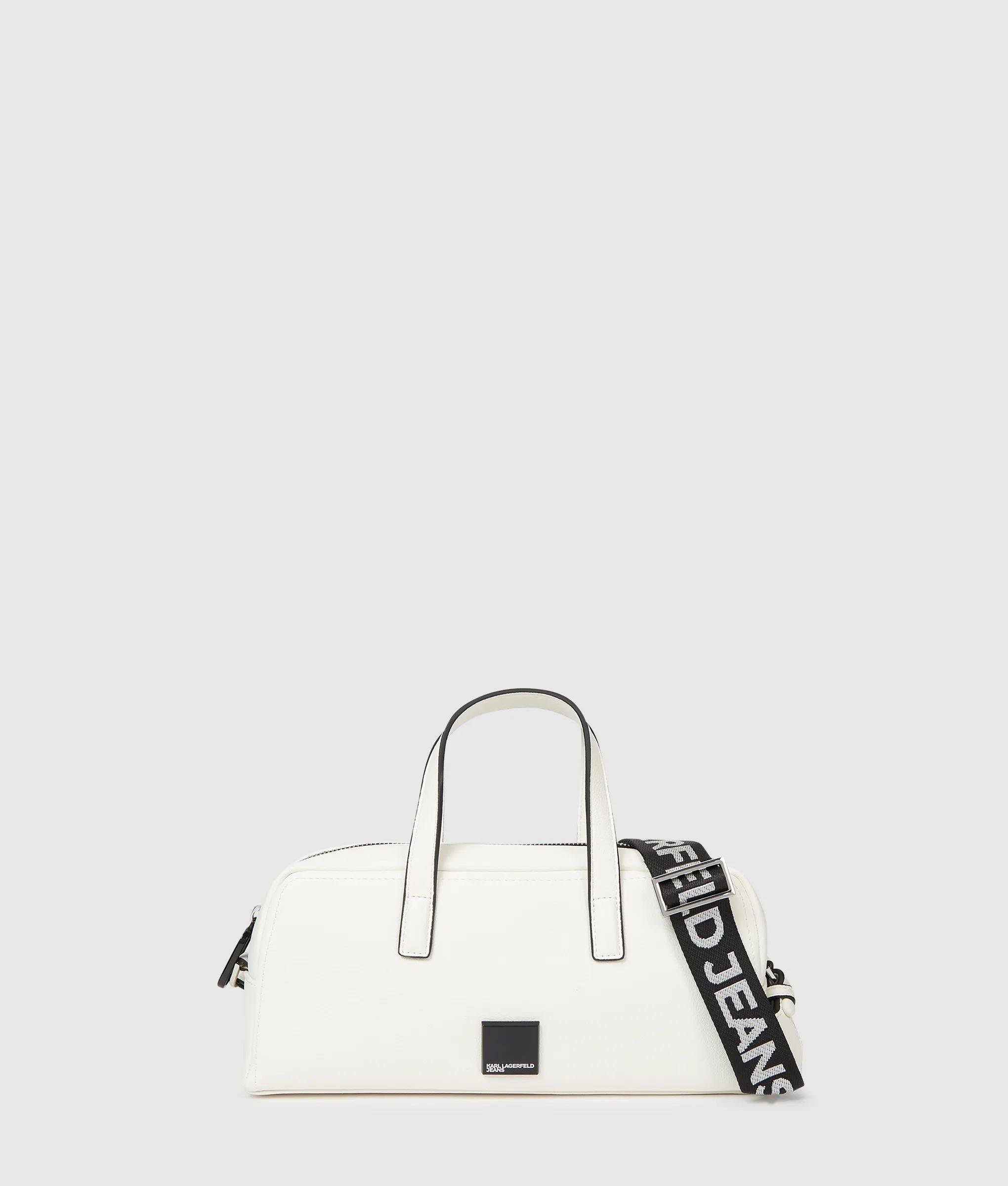 KarlLagerfeld Box Logo Bowling Bag Egret