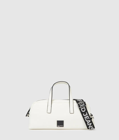 KarlLagerfeld Box Logo Bowling Bag Egret