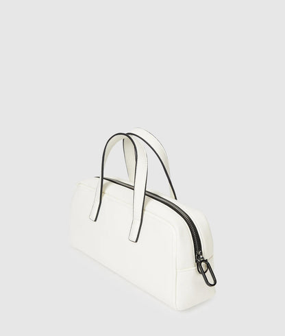 KarlLagerfeld Box Logo Bowling Bag Egret