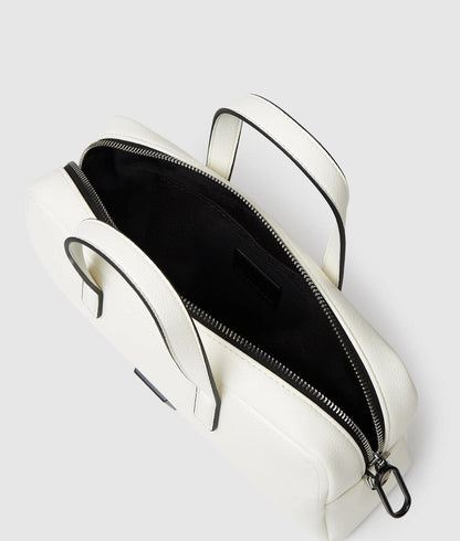 KarlLagerfeld Box Logo Bowling Bag Egret