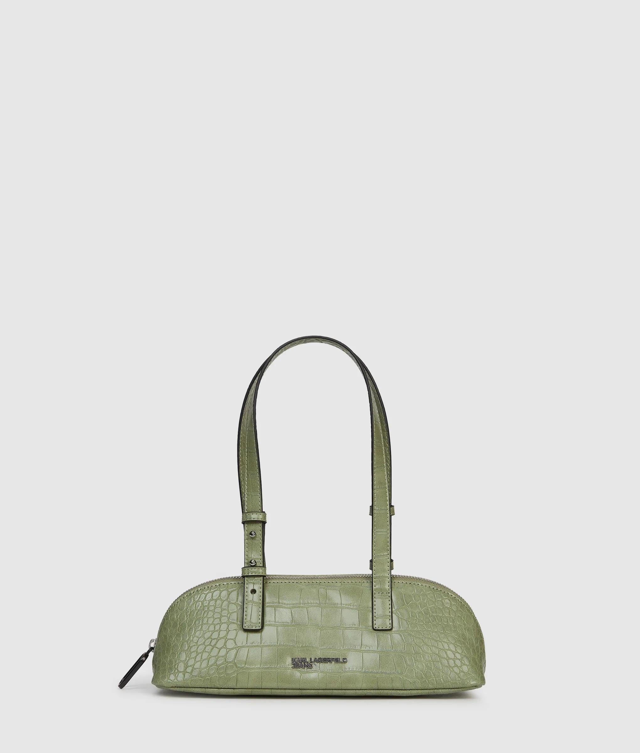 KarlLagerfeld Croco Elongated Shoulder Bag Tea