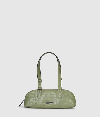KarlLagerfeld Croco Elongated Shoulder Bag Tea