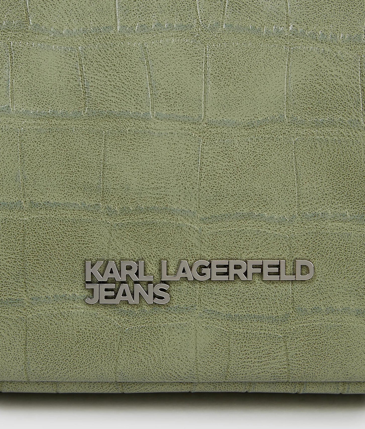 KarlLagerfeld Croco Elongated Shoulder Bag Tea
