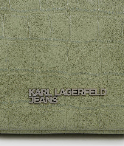 KarlLagerfeld Croco Elongated Shoulder Bag Tea
