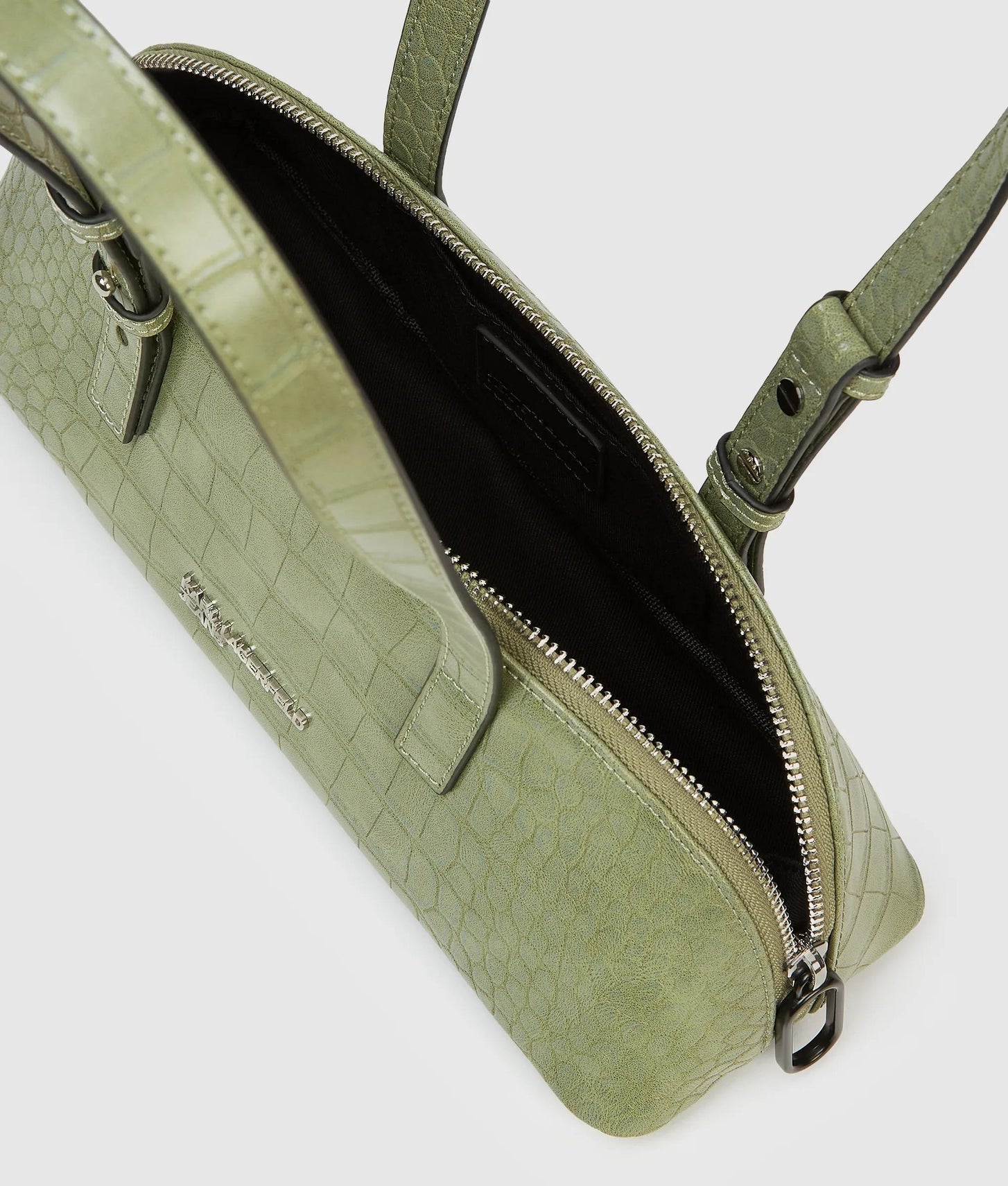 KarlLagerfeld Croco Elongated Shoulder Bag Tea