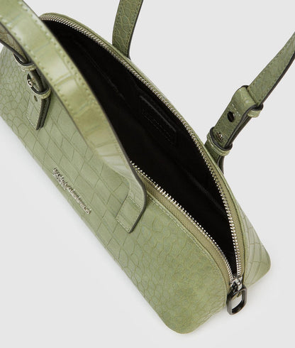 KarlLagerfeld Croco Elongated Shoulder Bag Tea