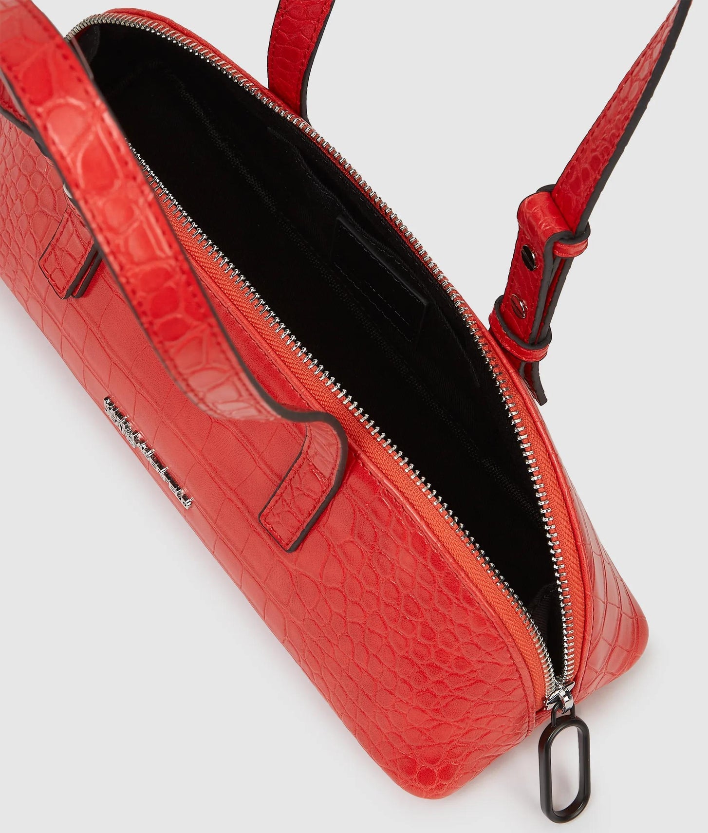KarlLagerfeld Croco Elongated Shoulder Bag High Risk Red