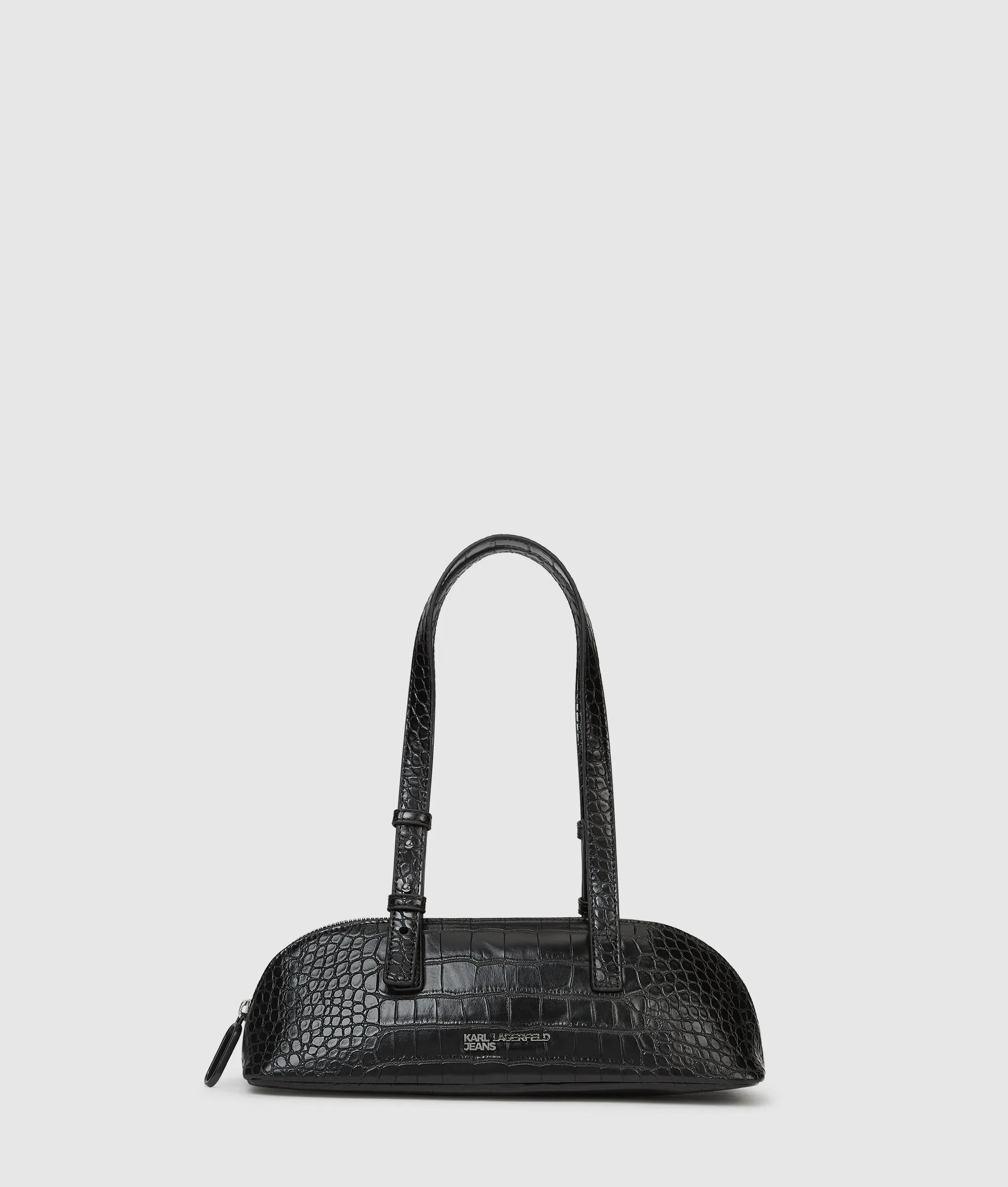 KarlLagerfeld Croco Elongated Shoulder Bag Black