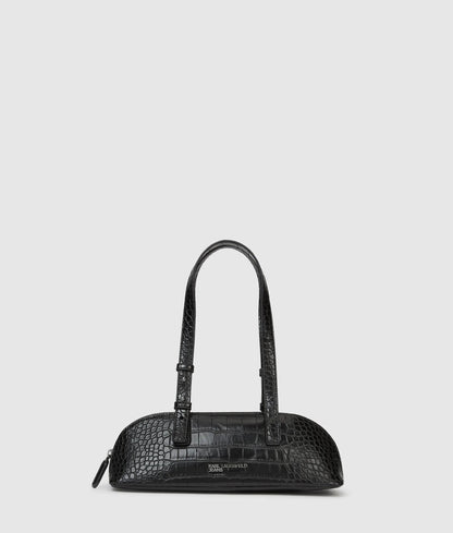 KarlLagerfeld Croco Elongated Shoulder Bag Black
