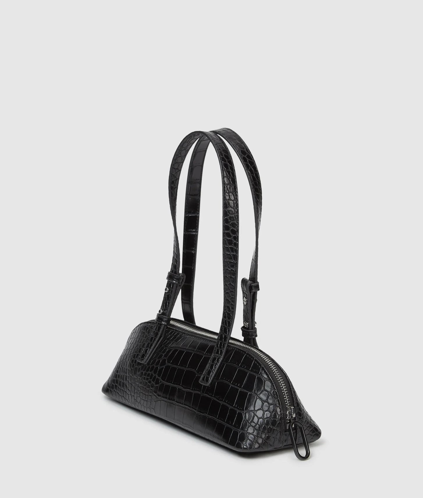 KarlLagerfeld Croco Elongated Shoulder Bag Black