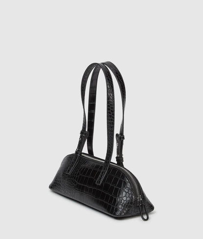 KarlLagerfeld Croco Elongated Shoulder Bag Black