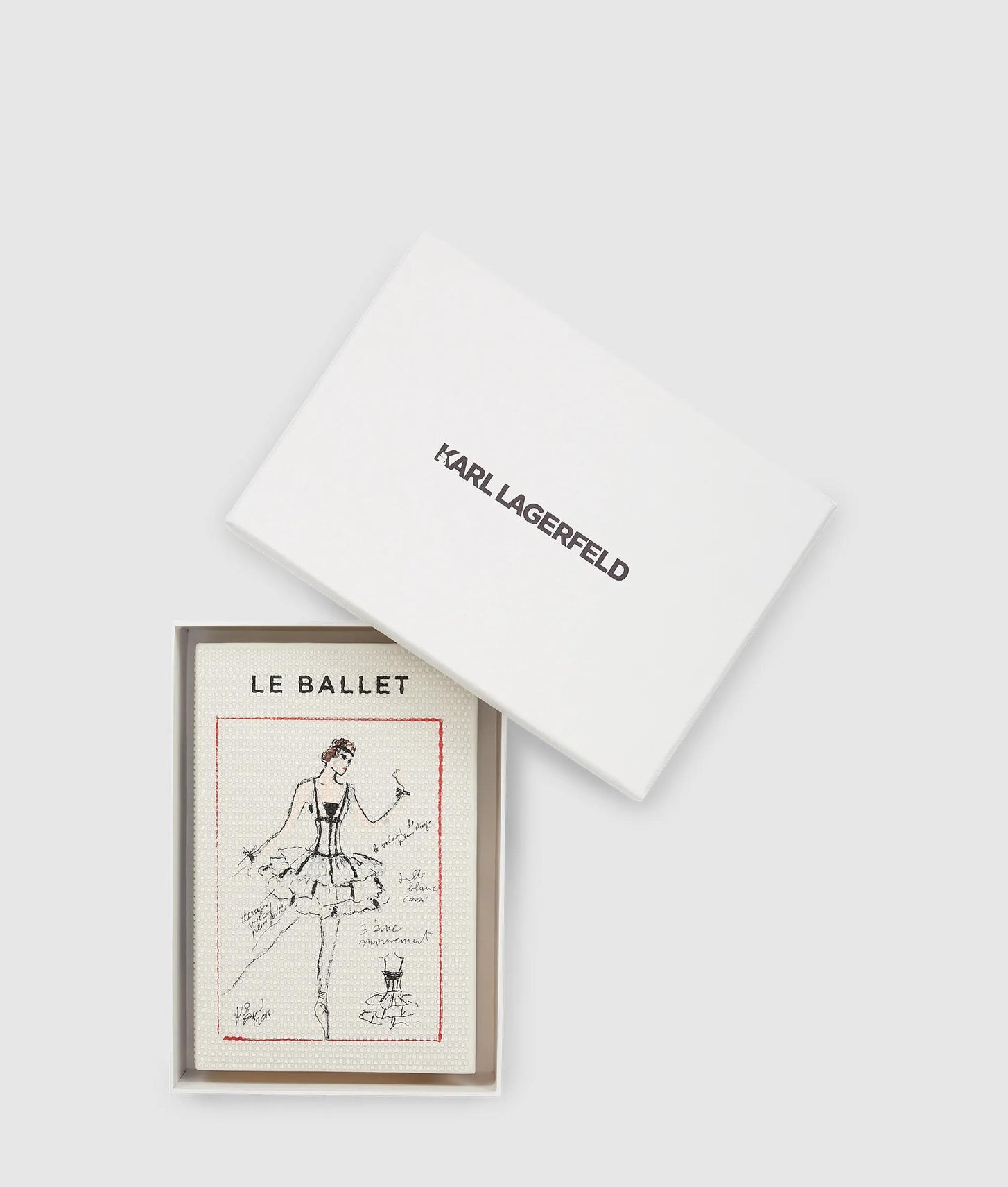 KarlLagerfeld Ksoiree Ballet Book Minaudière Bag Off White Embellishment