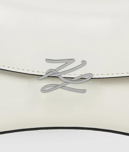KarlLagerfeld Kautograph Twist Top Handle Bag Off White