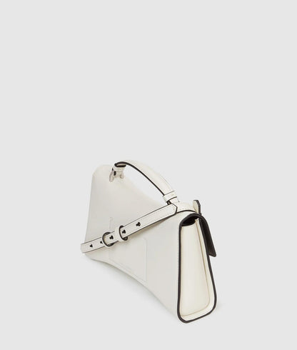 KarlLagerfeld Kautograph Twist Top Handle Bag Off White