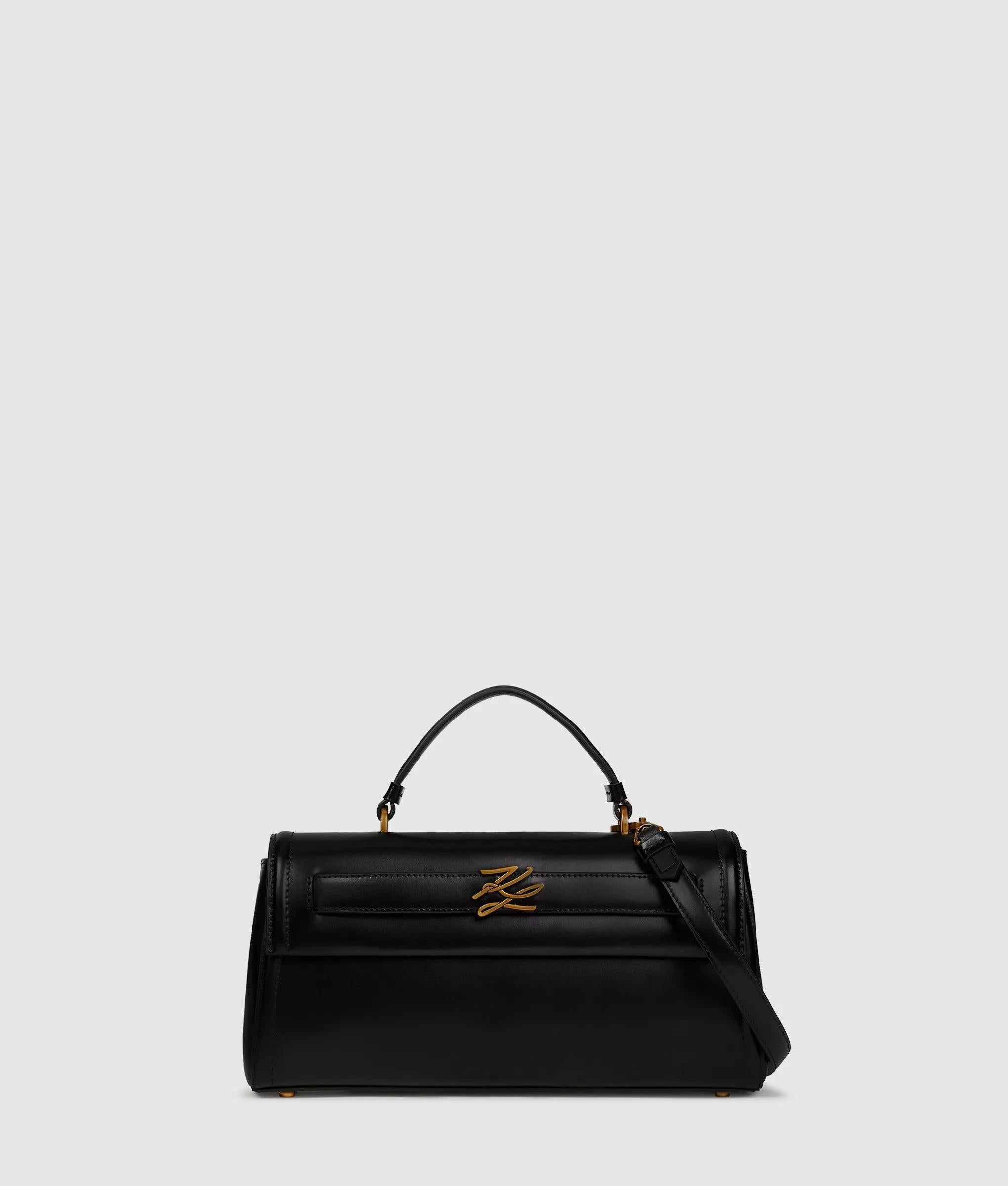 KarlLagerfeld Kautograph Elongated Top Handle Bag Black/Gold