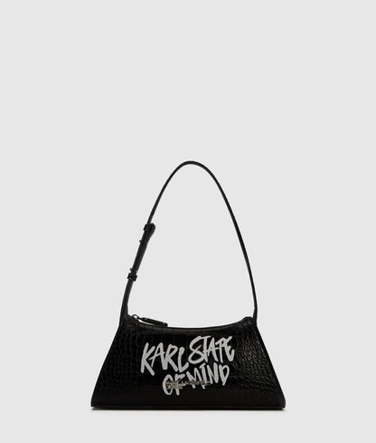 KarlLagerfeld Karl Quote Small Shoulder Bag Black