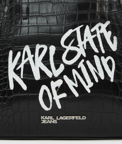 KarlLagerfeld Karl Quote Mini Tote Bag Black
