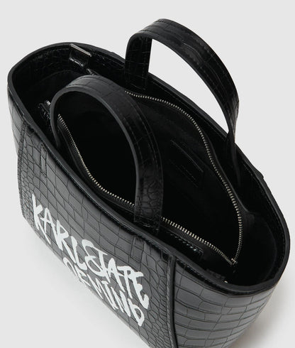 KarlLagerfeld Karl Quote Mini Tote Bag Black