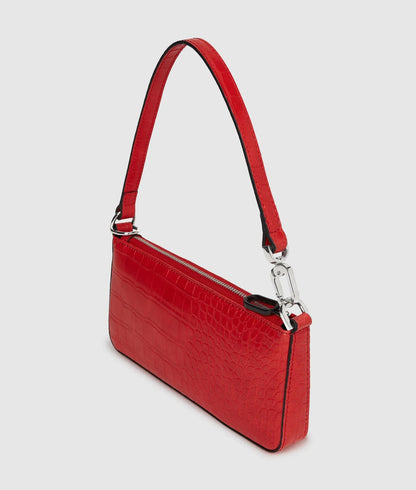 KarlLagerfeld Transformable Croco Pouch High Risk Red