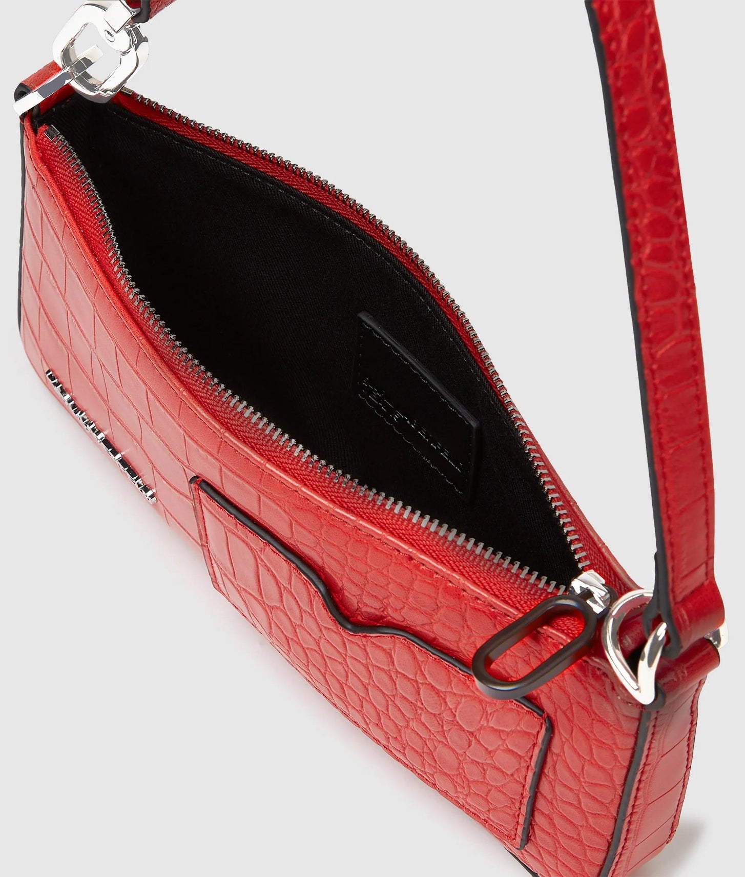 KarlLagerfeld Transformable Croco Pouch High Risk Red