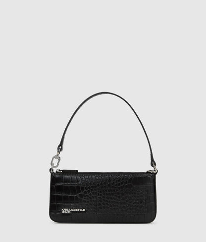 KarlLagerfeld Transformable Croco Pouch Black