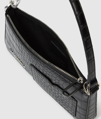 KarlLagerfeld Transformable Croco Pouch Black
