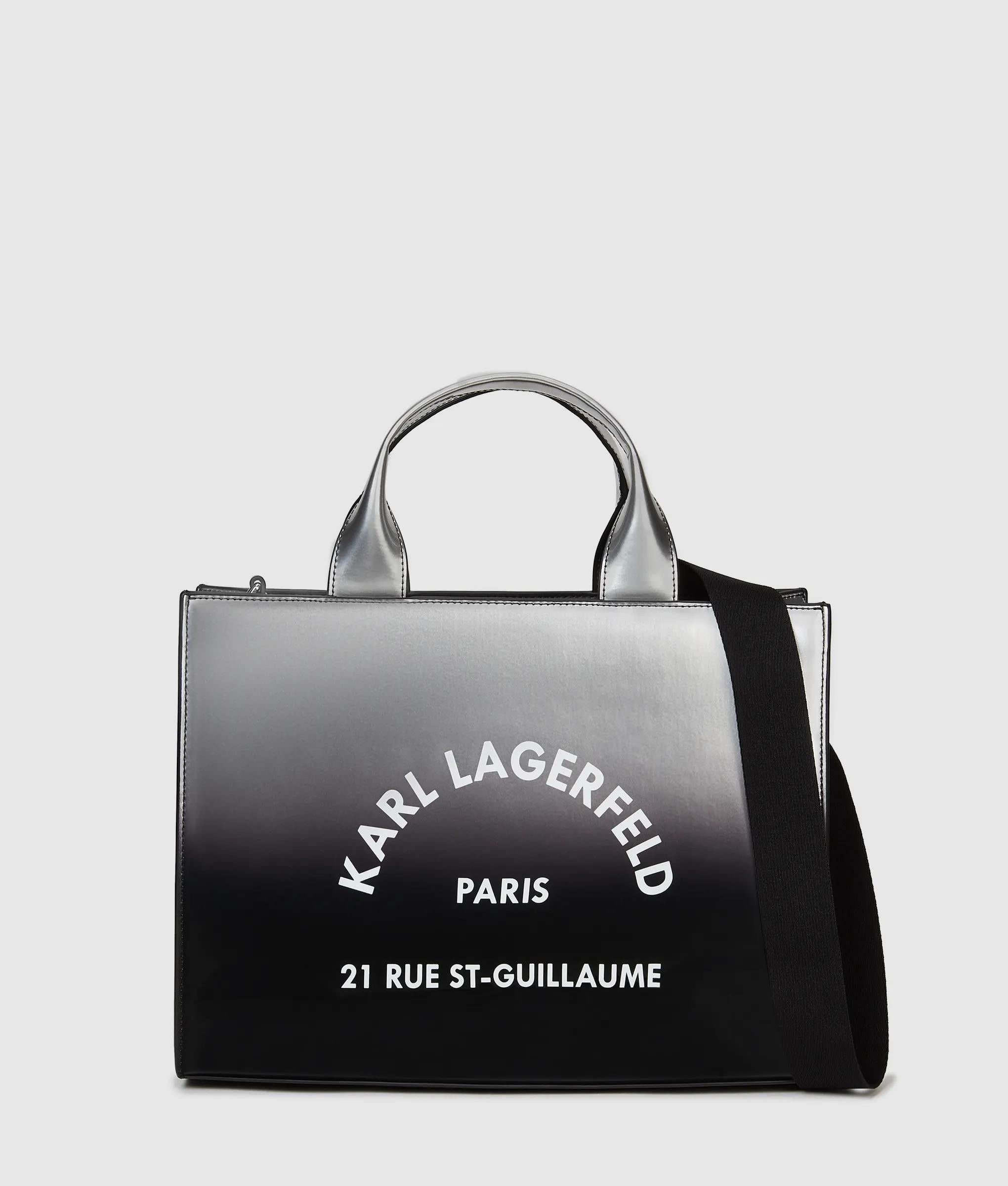 KarlLagerfeld Rue St-Guillaume Degrade Medium Tote Bag Degrade Black Grey