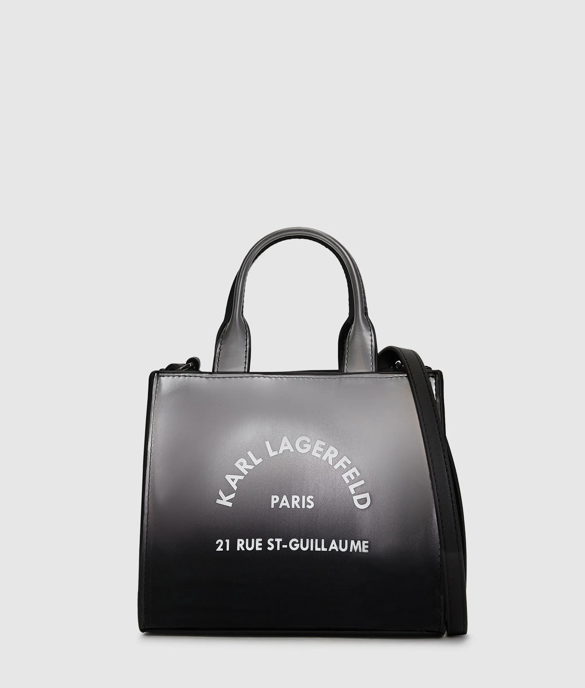 KarlLagerfeld Rue St-Guillaume Degrade Mini Tote Bag Degrade Black Grey