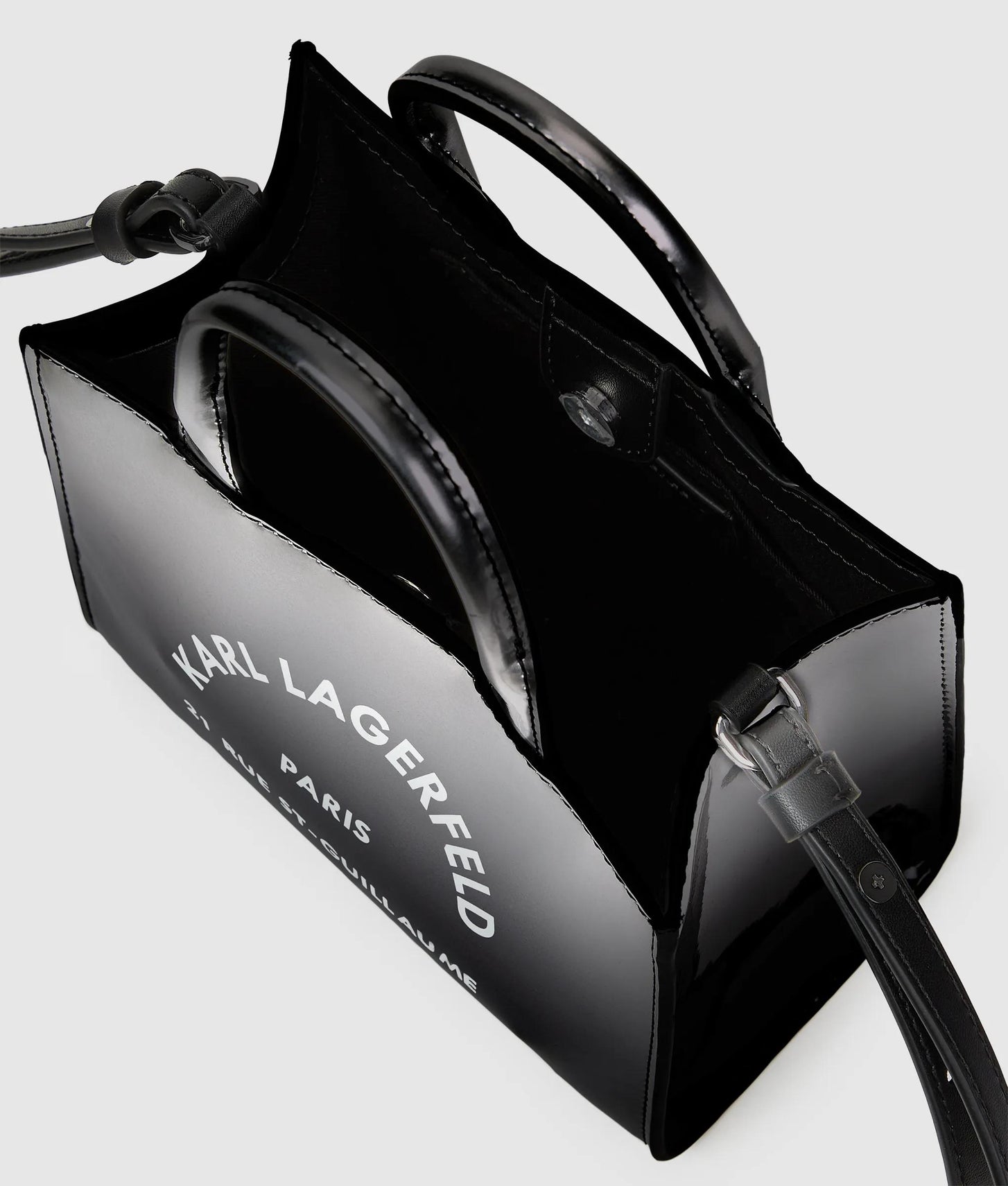 KarlLagerfeld Rue St-Guillaume Degrade Mini Tote Bag Degrade Black Grey