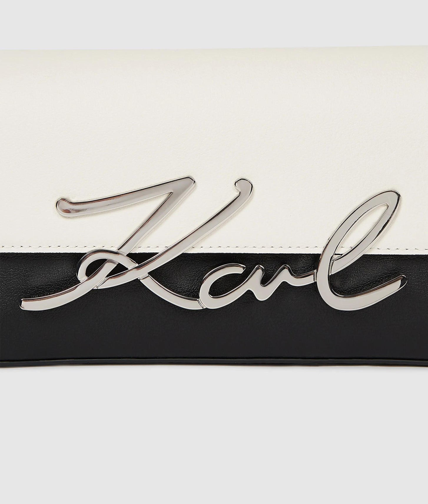 KarlLagerfeld Ksignature Faux-Pearl Shoulder Bag Black/White