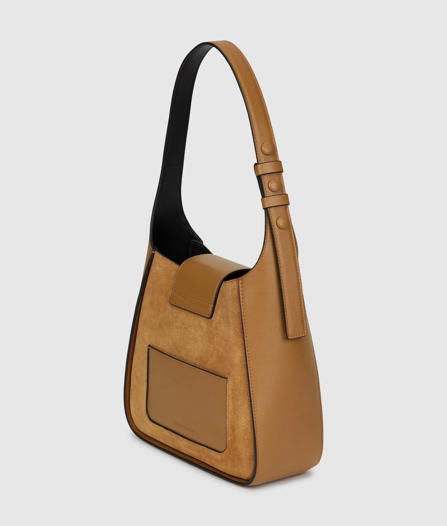 KarlLagerfeld Ksignature Suede Hobo Bag Caramel