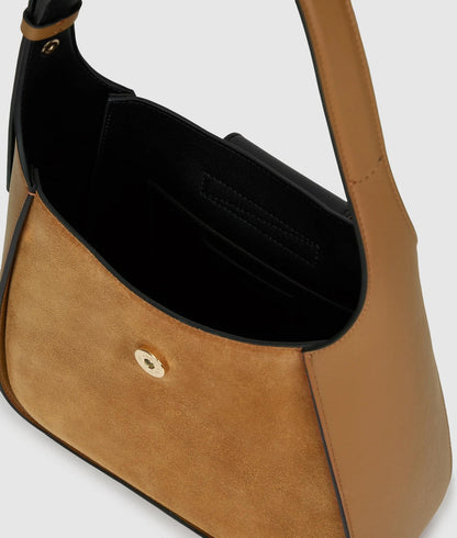 KarlLagerfeld Ksignature Suede Hobo Bag Caramel