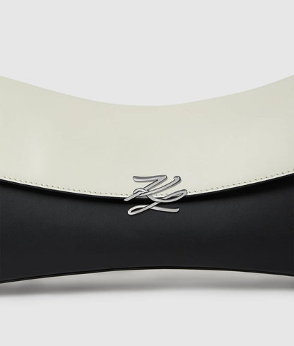 KarlLagerfeld Kautograph Twist Elongated Shoulder Bag Black/White