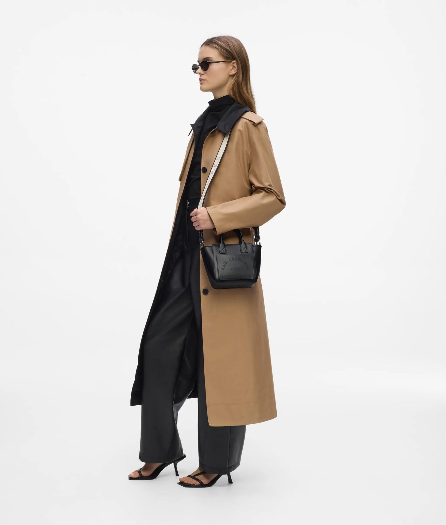 KarlLagerfeld Kdaily Mini Pocket Tote Bag Black-Nickel