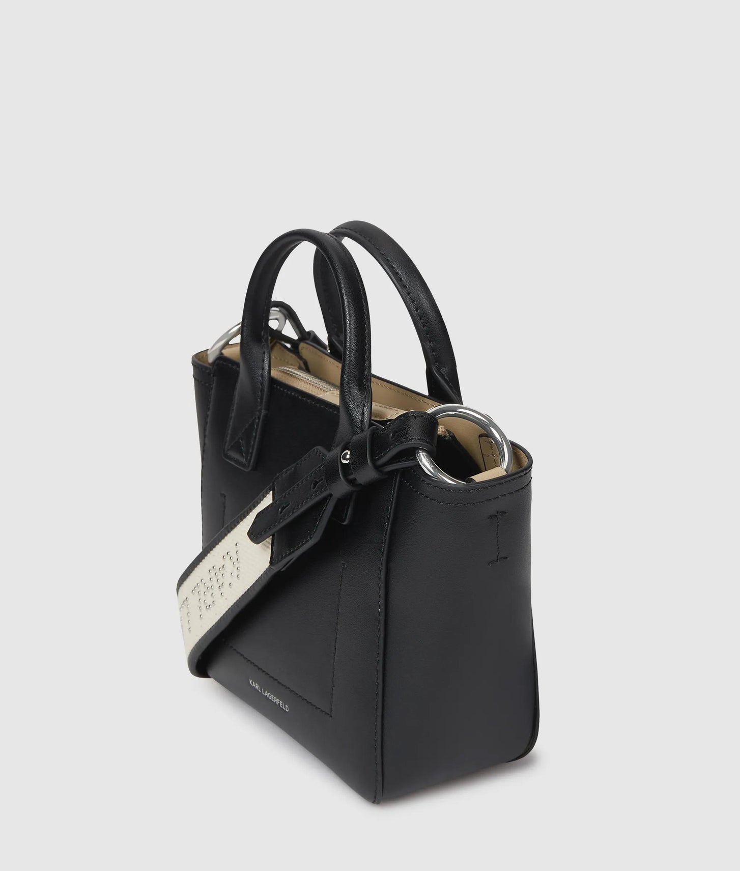 KarlLagerfeld Kdaily Mini Pocket Tote Bag Black-Nickel