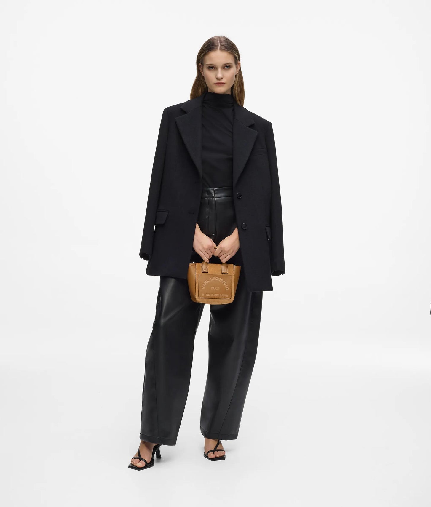 KarlLagerfeld Kdaily Mini Suede Tote Bag Caramel